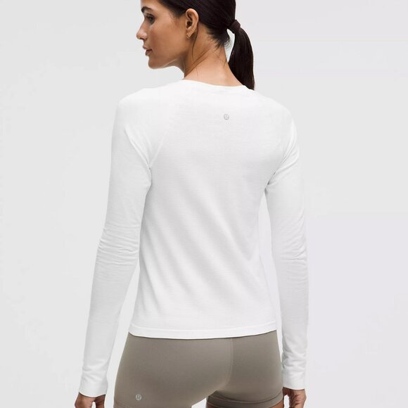 NWT Lululemon White Swiftly Tech Long Sleeve Shirt 2.0 - Waist Length, Size 6 - Picture 2 of 10